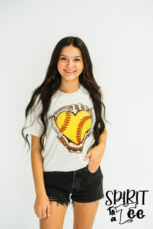 Softball Glove with Heart Tee